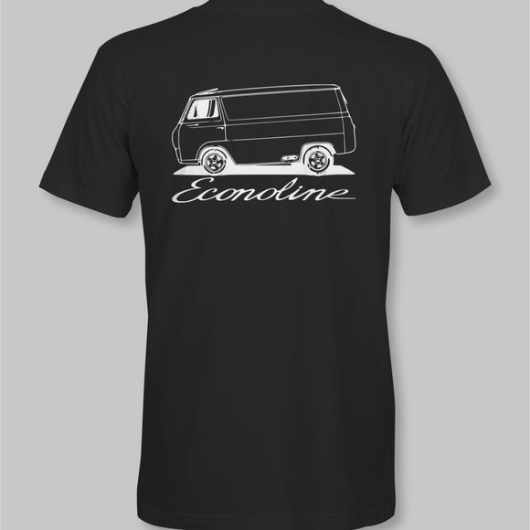 1960's Ford Econoline Retro T-Shirt - van life vanner e100 hot rod speed shop - Picture 7 of 11
